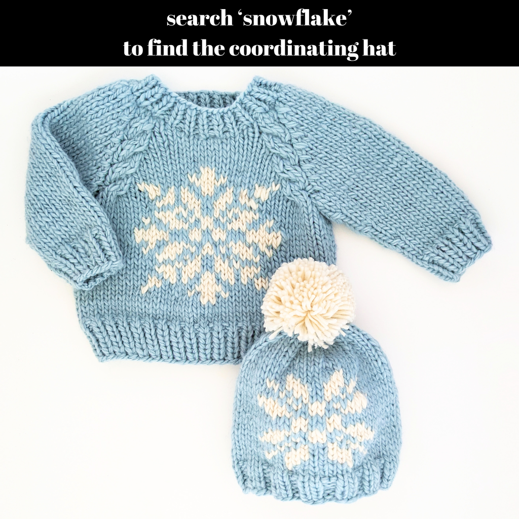 Huggalugs - Snowflake Surf Blue Crew Neck Sweater Baby & Toddler SALE