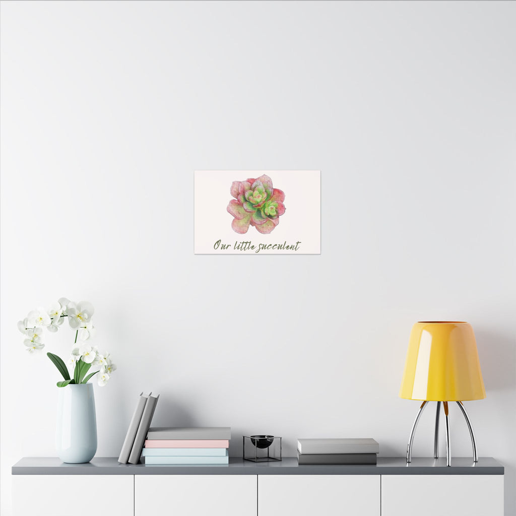 Our Little Succulent Canvas Print | Watercolor Succulent Wall Art