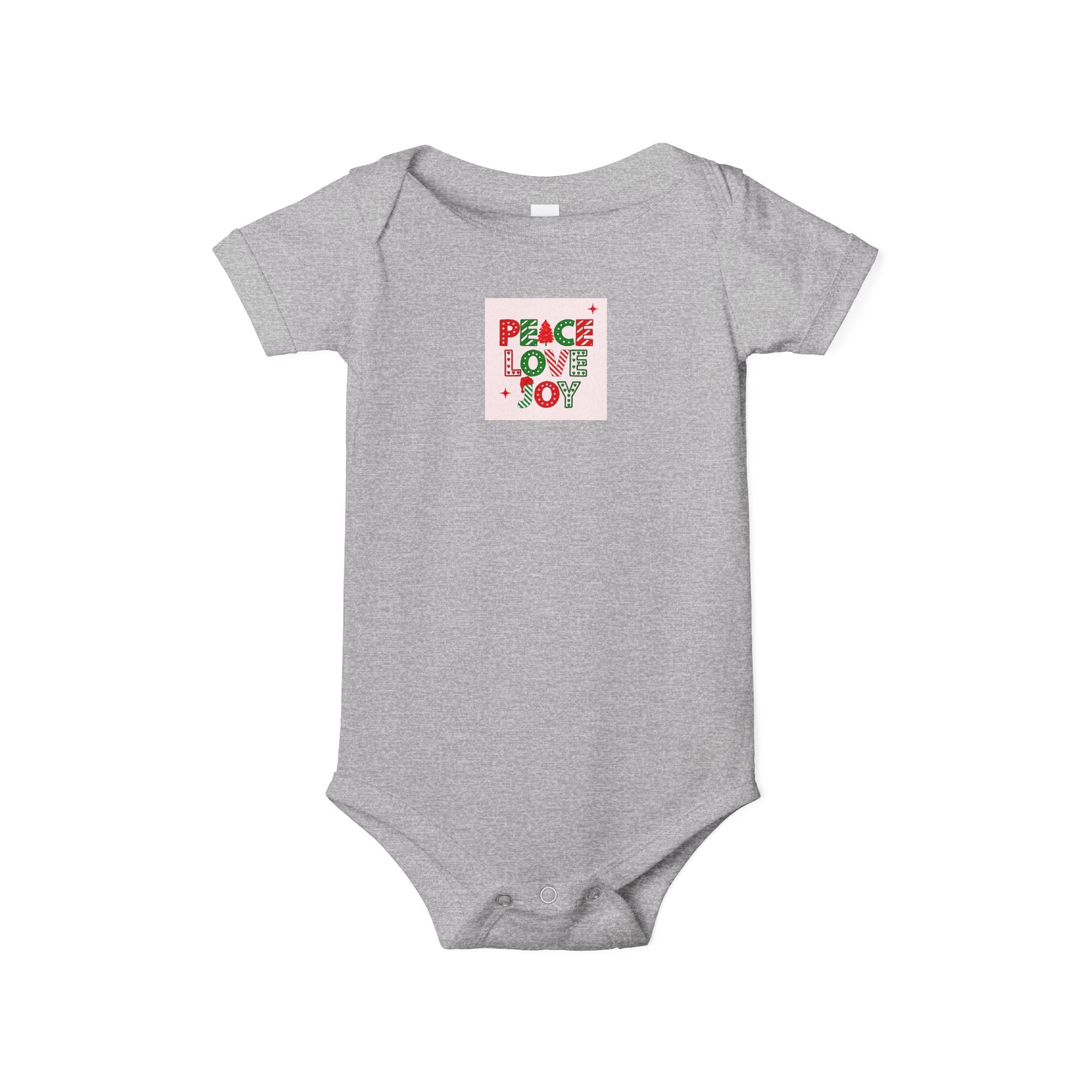 Peace Love Joy Infant One Piece | Holiday Baby Bodysuit