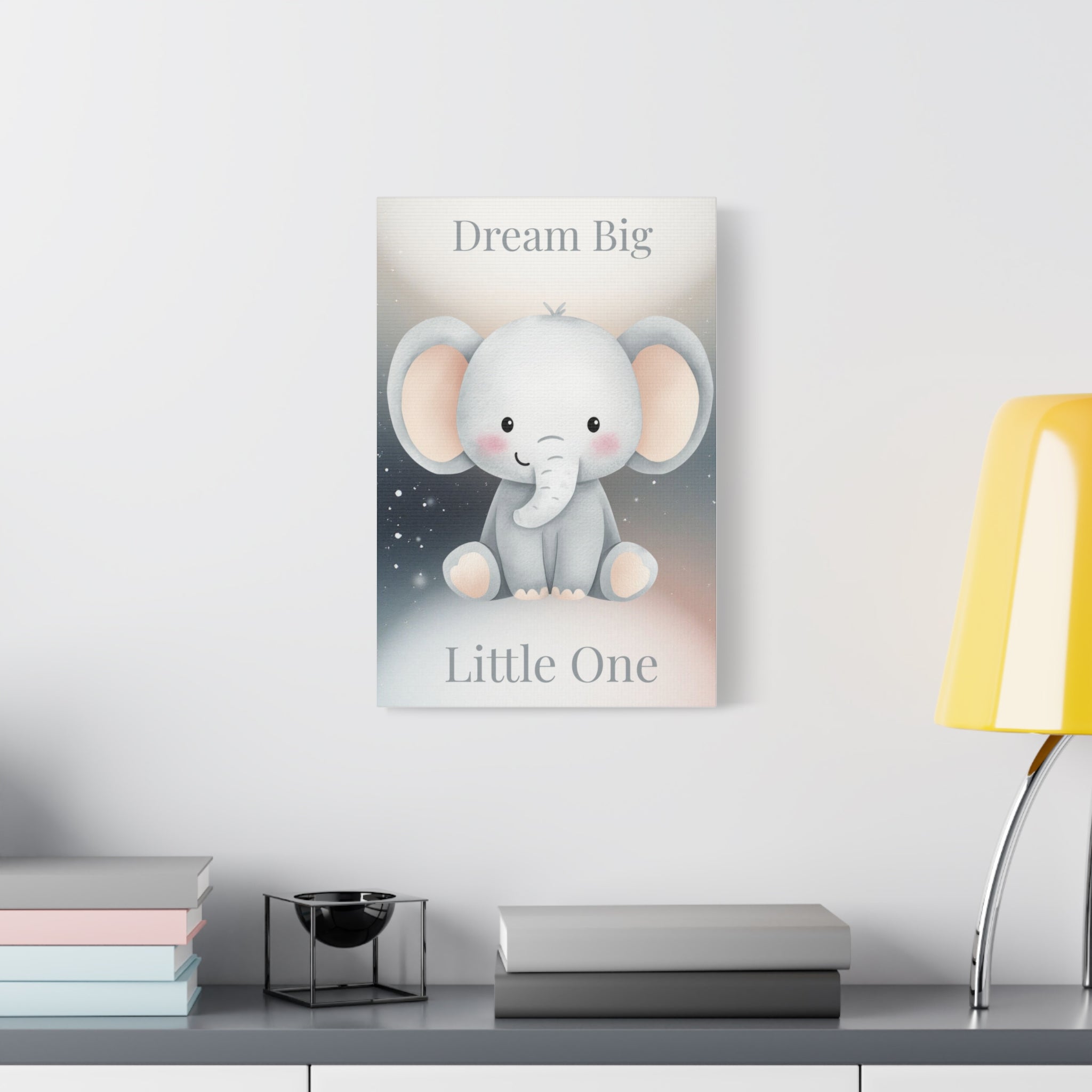 Dream Big Little One elephant nursery canvas