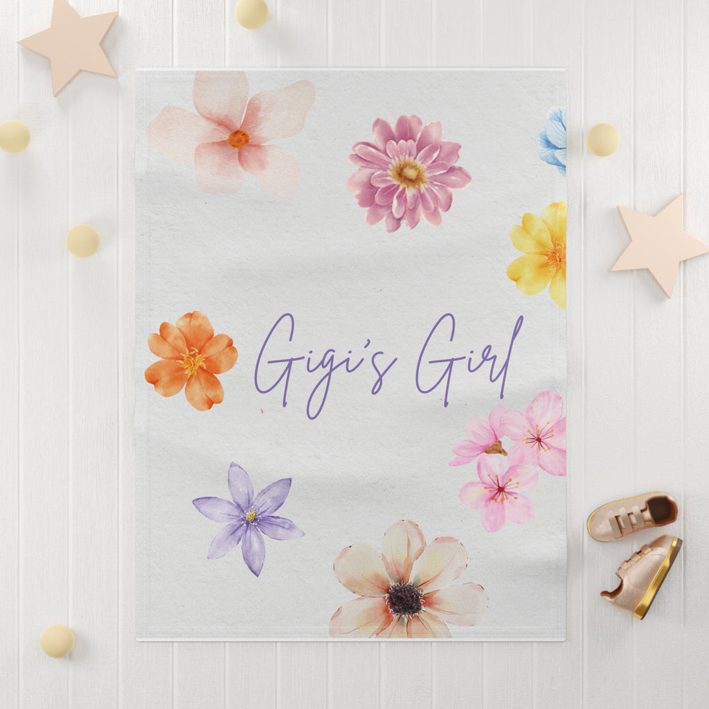 Gigi's Girl floral name blanket | Baby Blanket