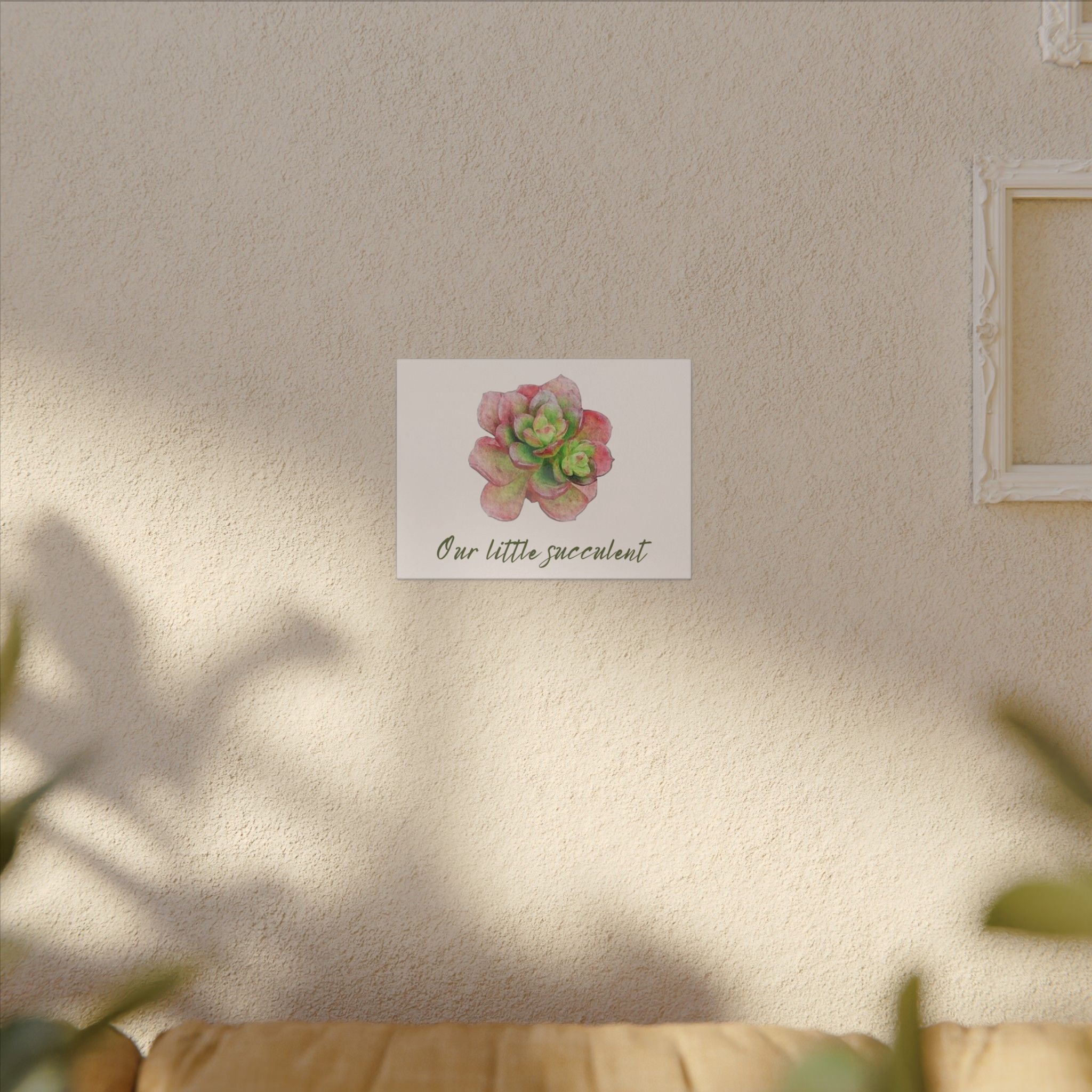 Our Little Succulent Canvas Print | Watercolor Succulent Wall Art
