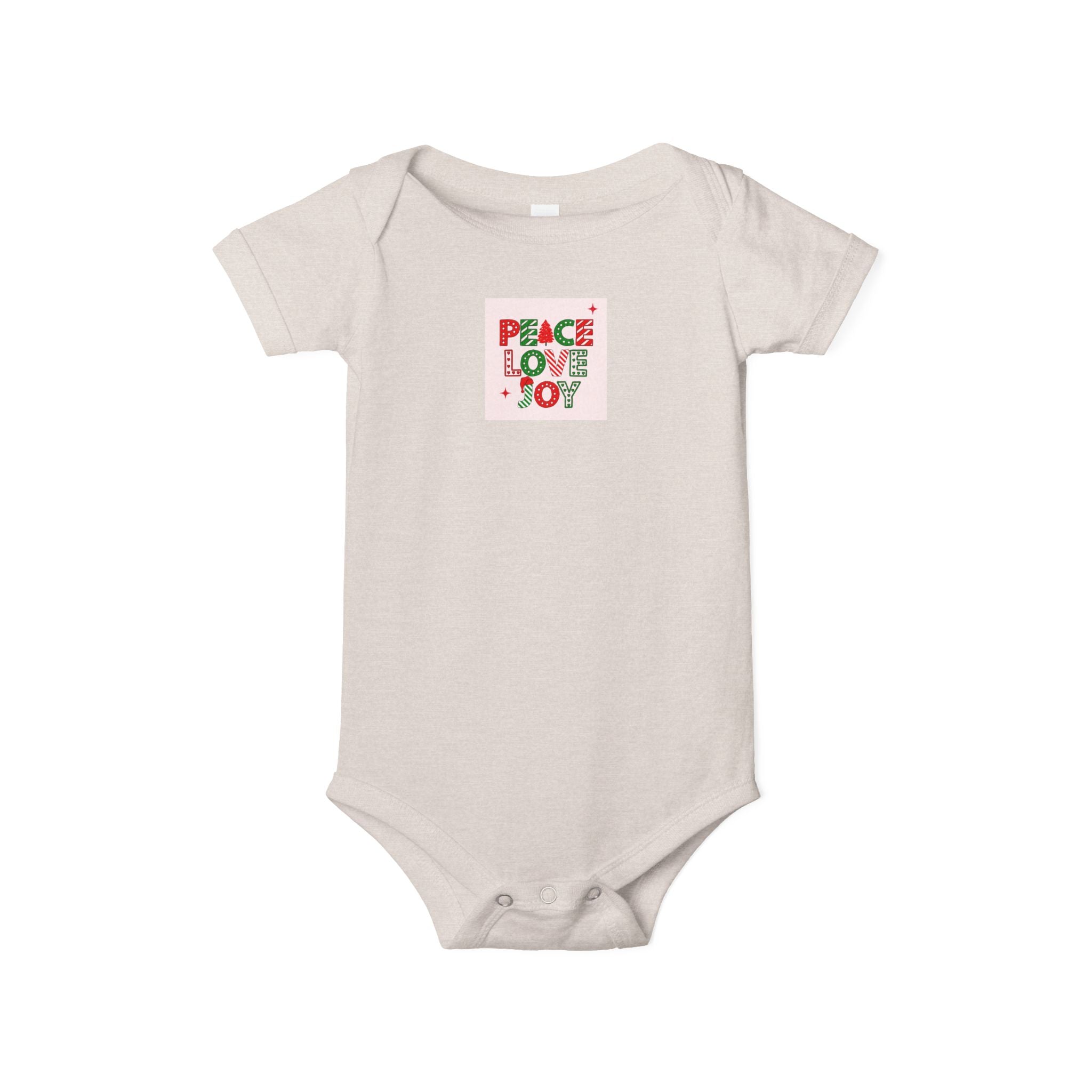 Peace Love Joy Infant One Piece | Holiday Baby Bodysuit