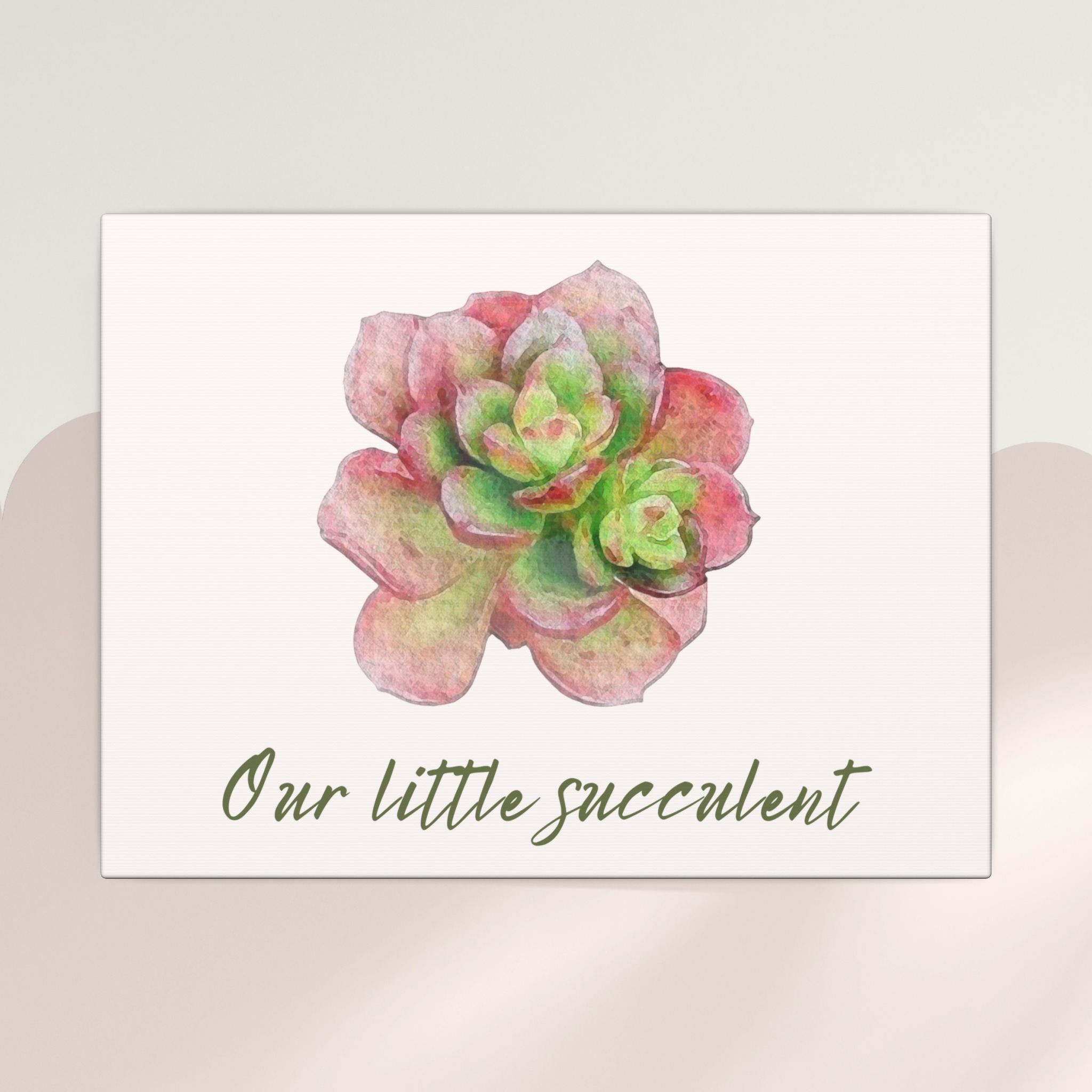 Our Little Succulent Canvas Print | Watercolor Succulent Wall Art