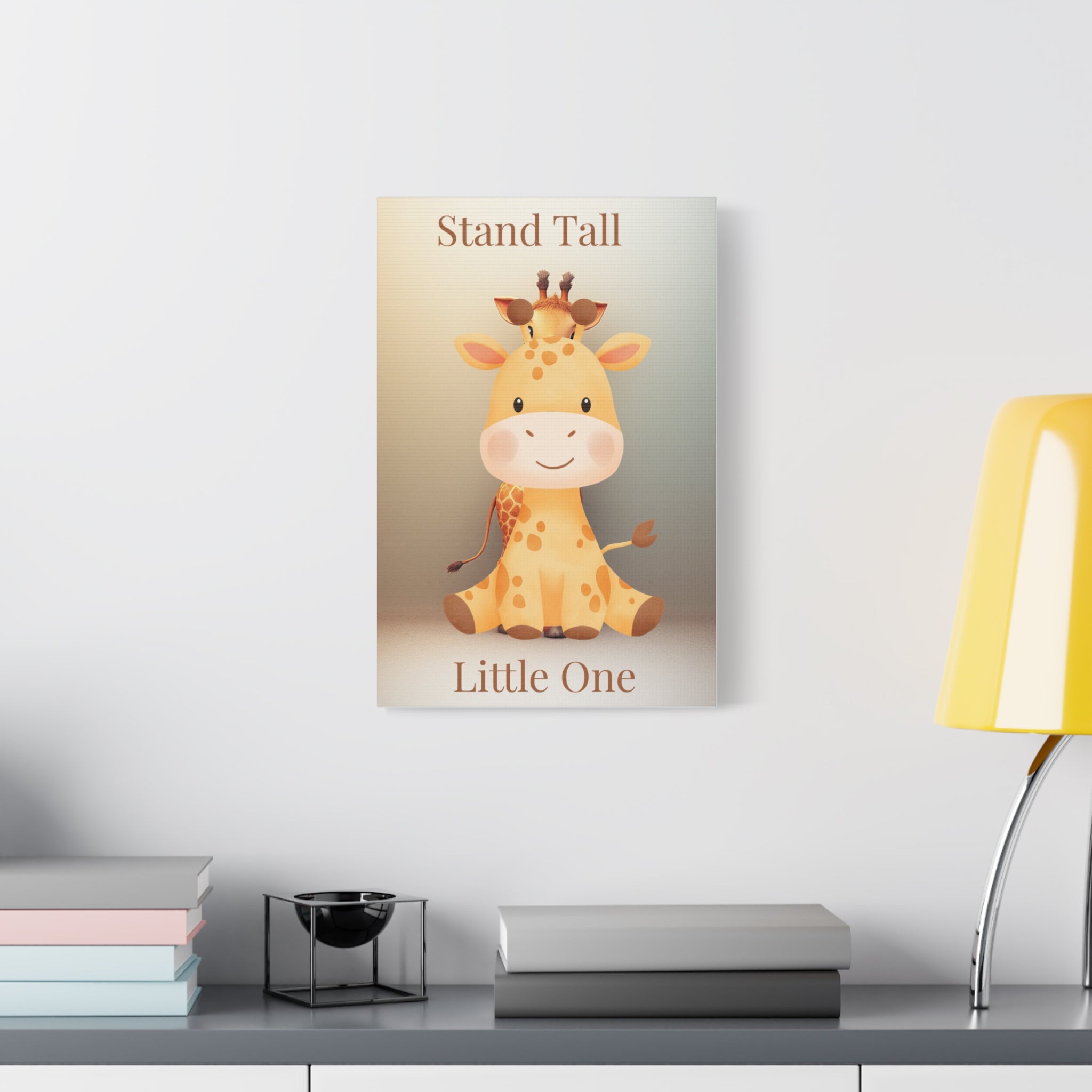 Stand Tall Little One Giraffe Canvas