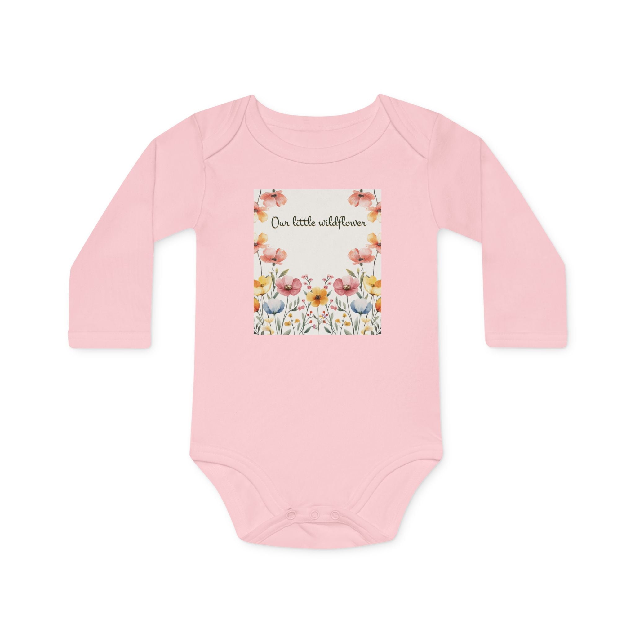 Wildflower Meadow baby bodysuit | floral nursery illustration, pastel poppies