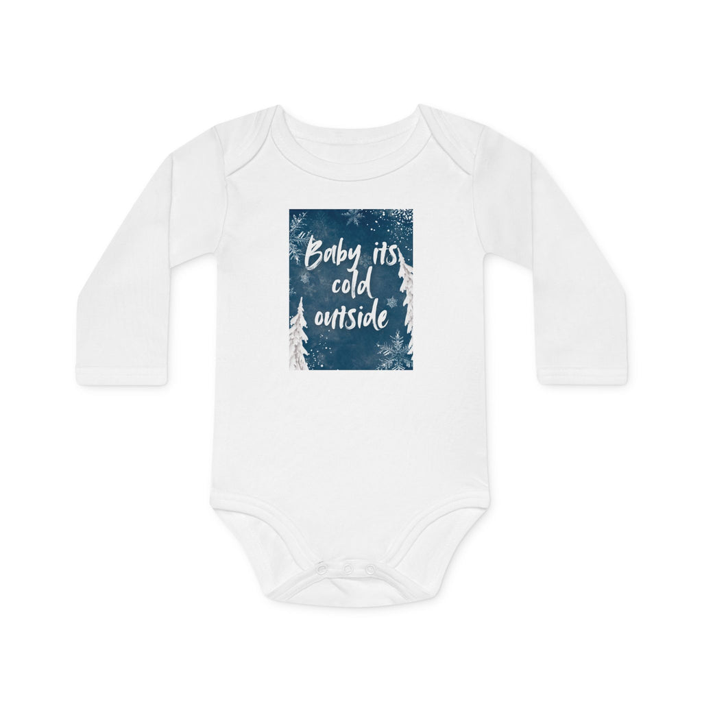 Baby Long-Sleeve Bodysuit – "Baby It's Cold Outside" Winter Forest Baby Onesie