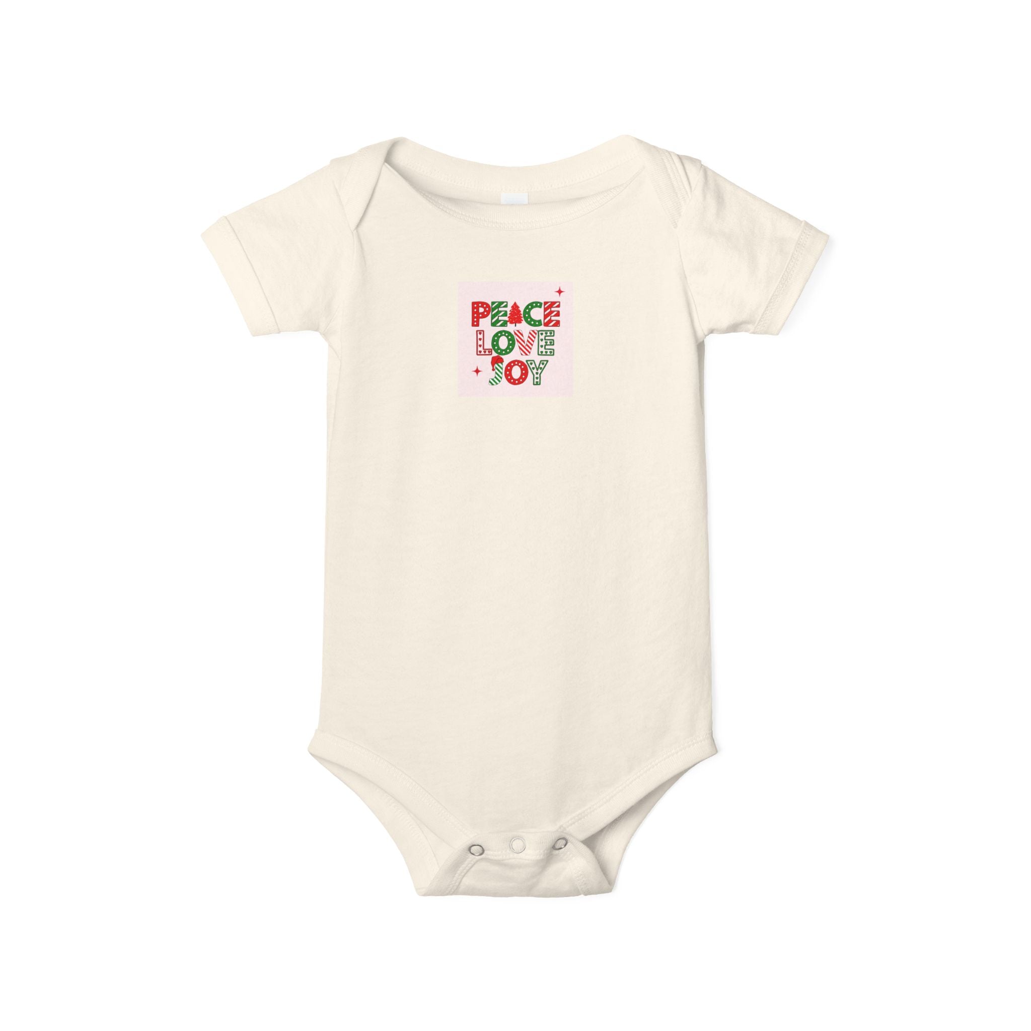 Peace Love Joy Infant One Piece | Holiday Baby Bodysuit