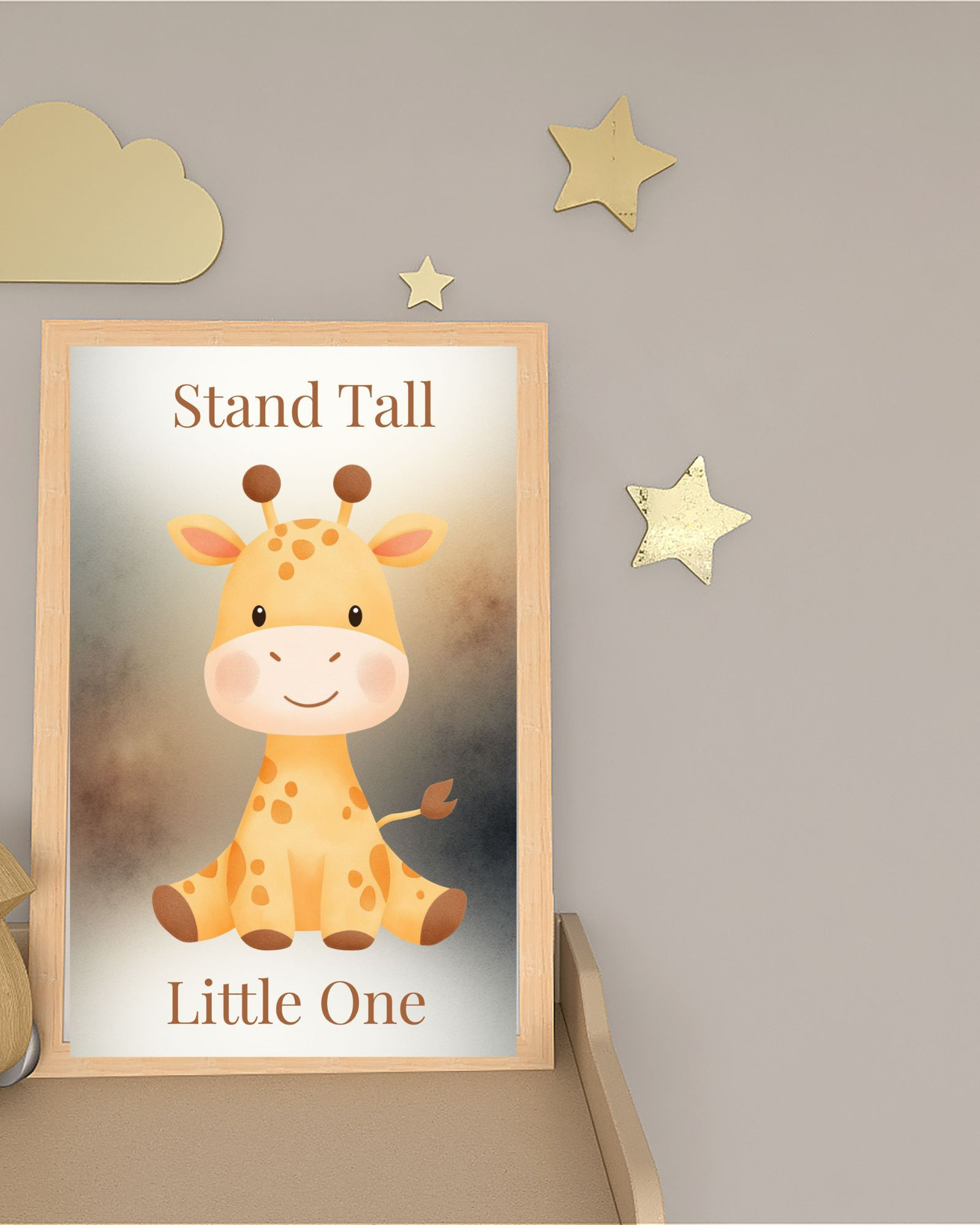 Stand Tall Little One Giraffe Canvas