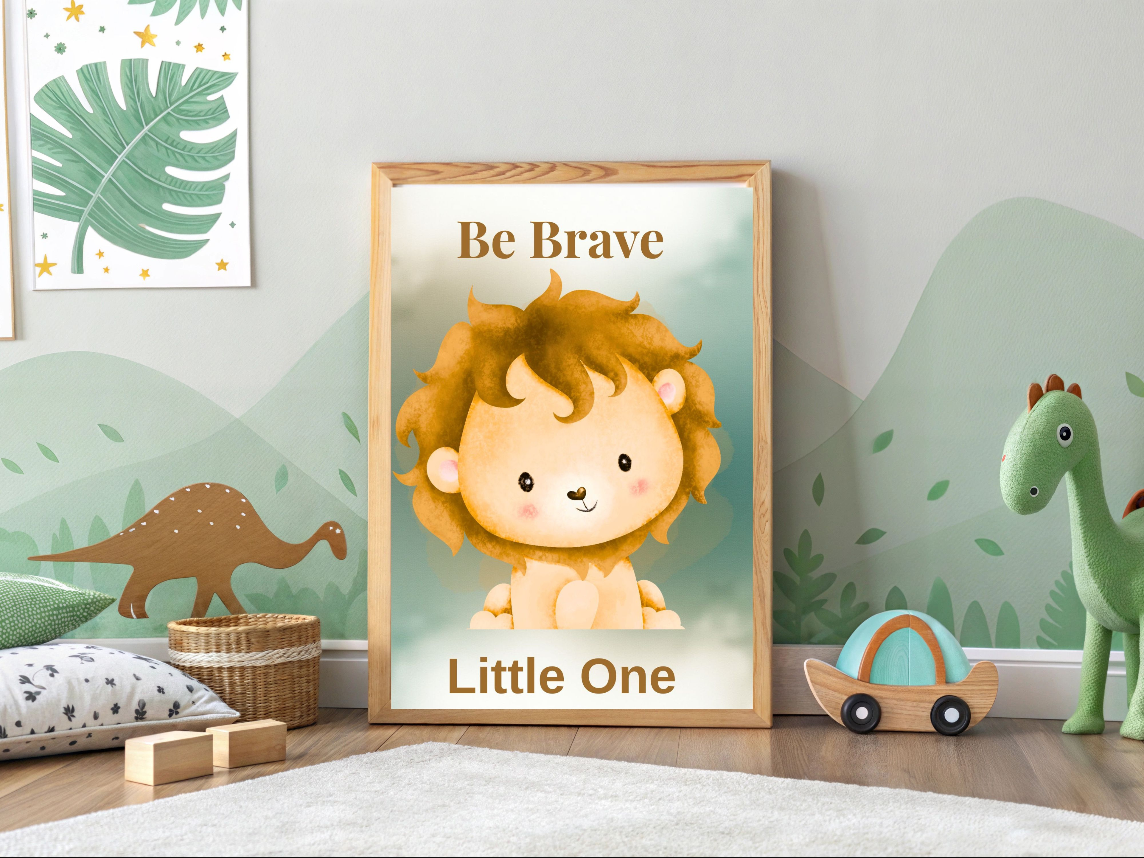 Be Brave Little One Lion Canvas | Nursery Wall Art