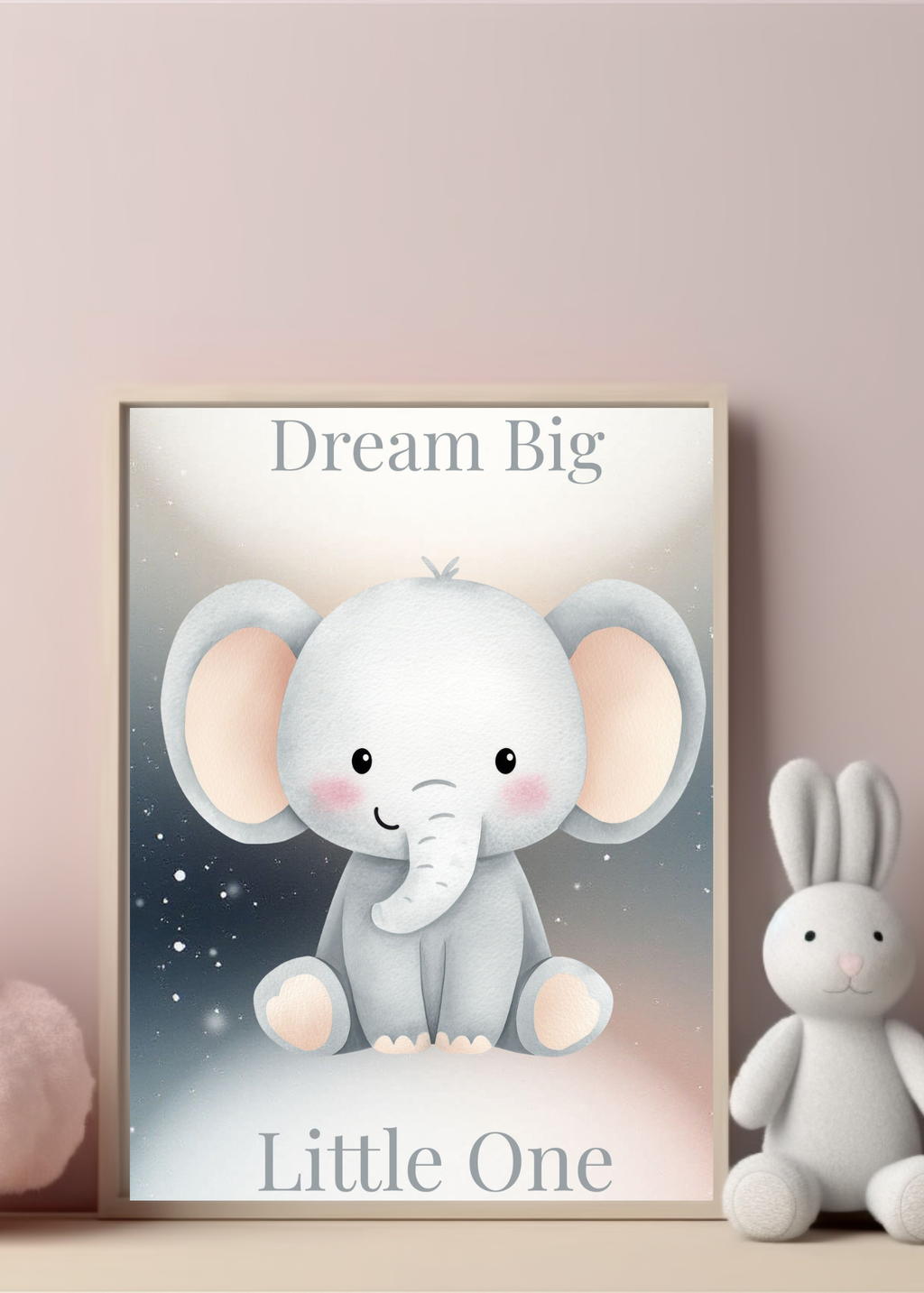 Dream Big Little One elephant nursery canvas