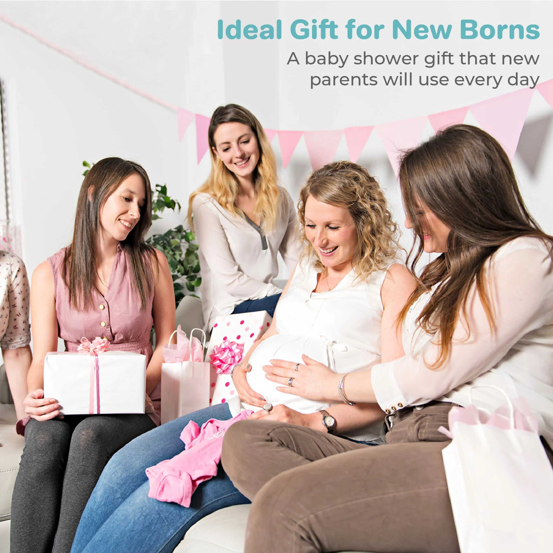 Delightful Baby Hooded Towel Bath Set - Pack of 2 in Adorable Pink Shells