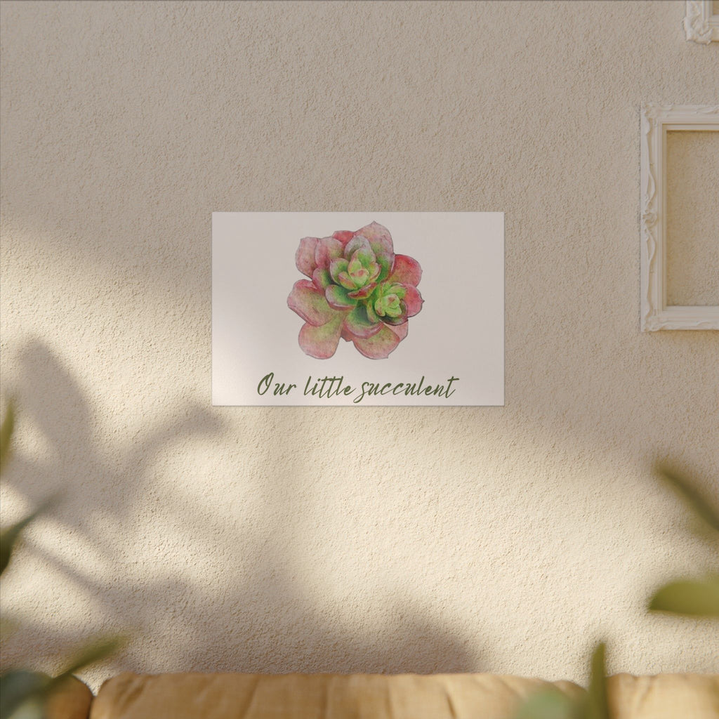 Our Little Succulent Canvas Print | Watercolor Succulent Wall Art