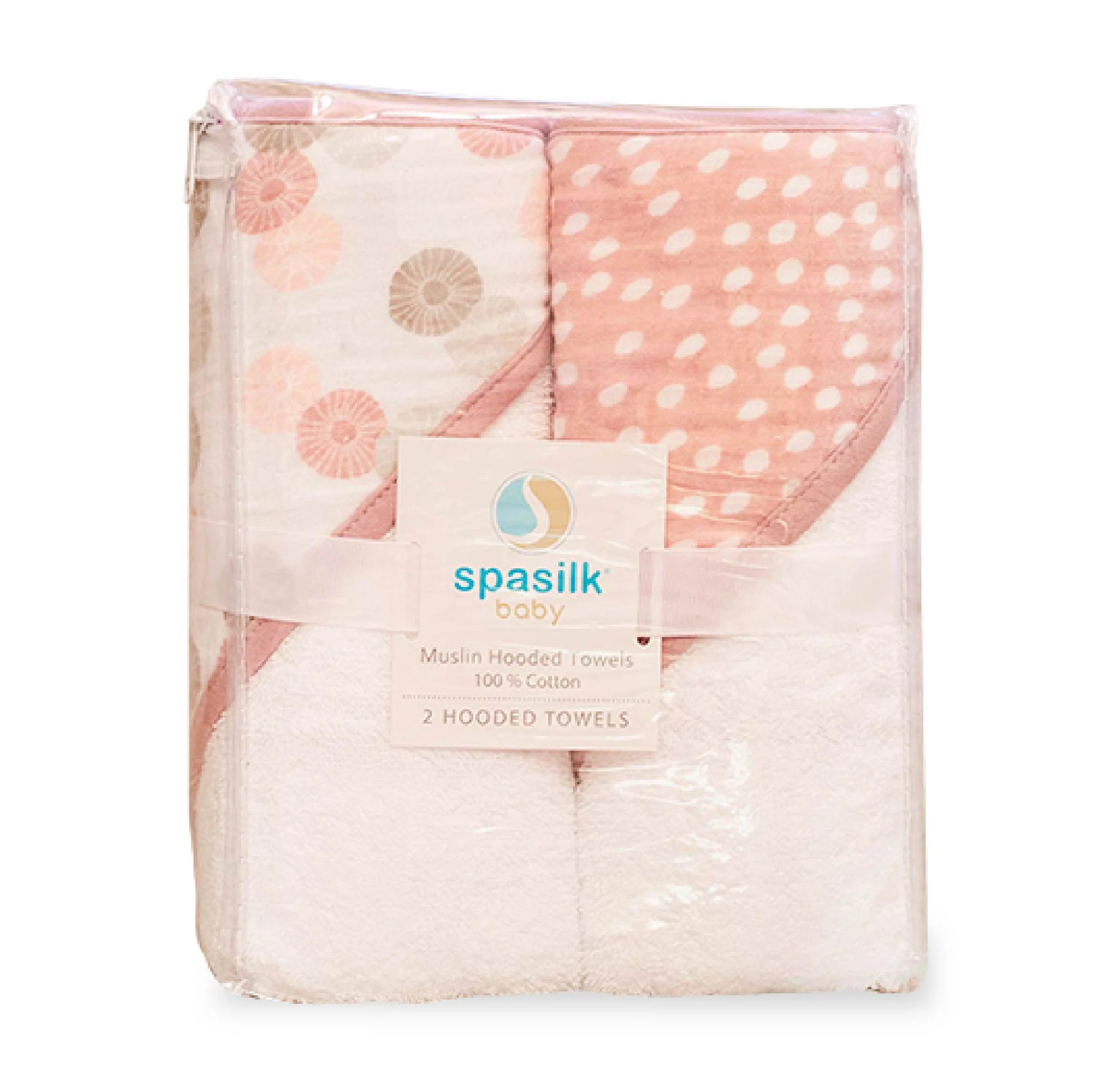 Delightful Baby Hooded Towel Bath Set - Pack of 2 in Adorable Pink Shells
