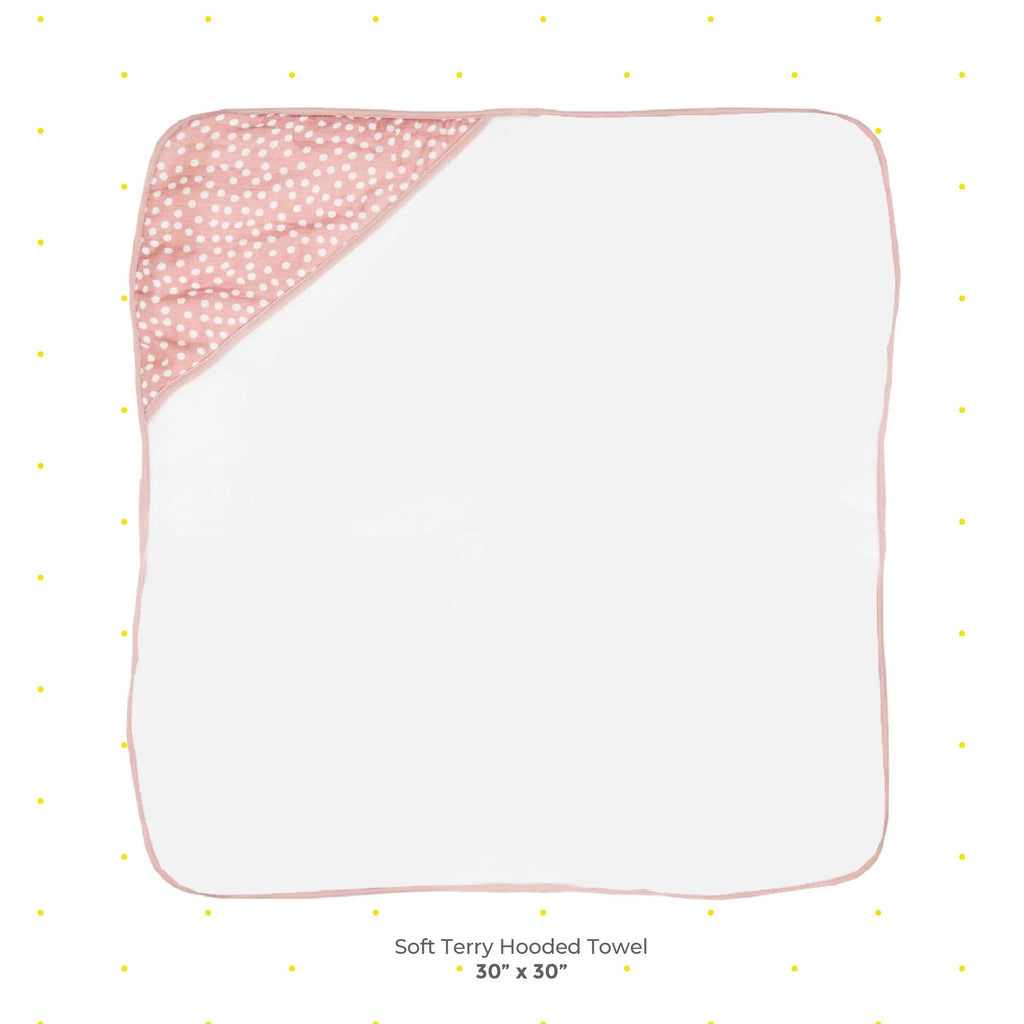 Delightful Baby Hooded Towel Bath Set - Pack of 2 in Adorable Pink Shells