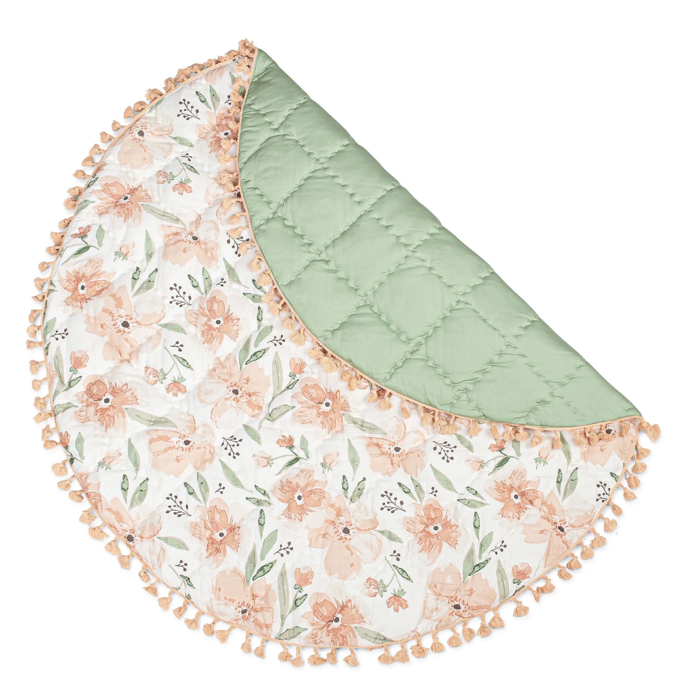 Enchanting Floral Activity Mat for Newborns - 40" x 40" Reversible Play Mat for Tummy Time and Family Bonding