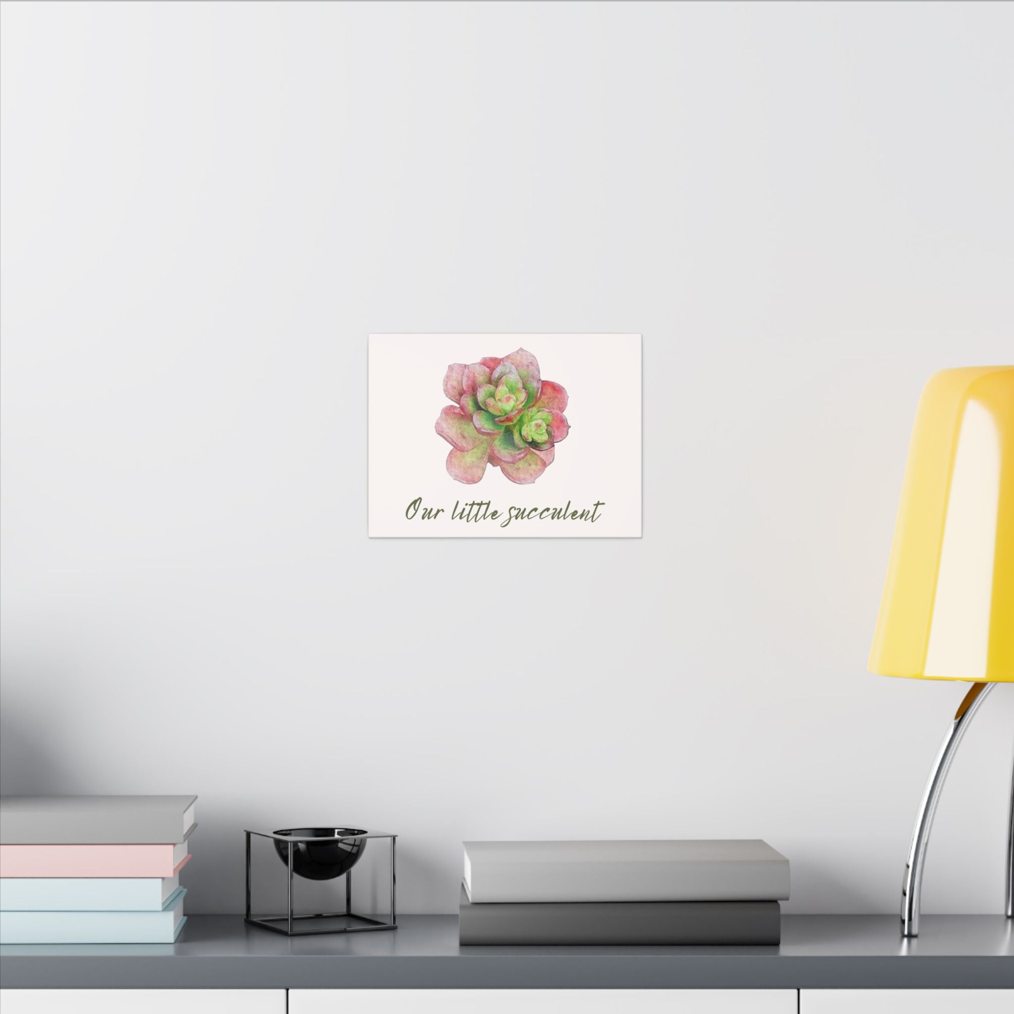 Our Little Succulent Canvas Print | Watercolor Succulent Wall Art