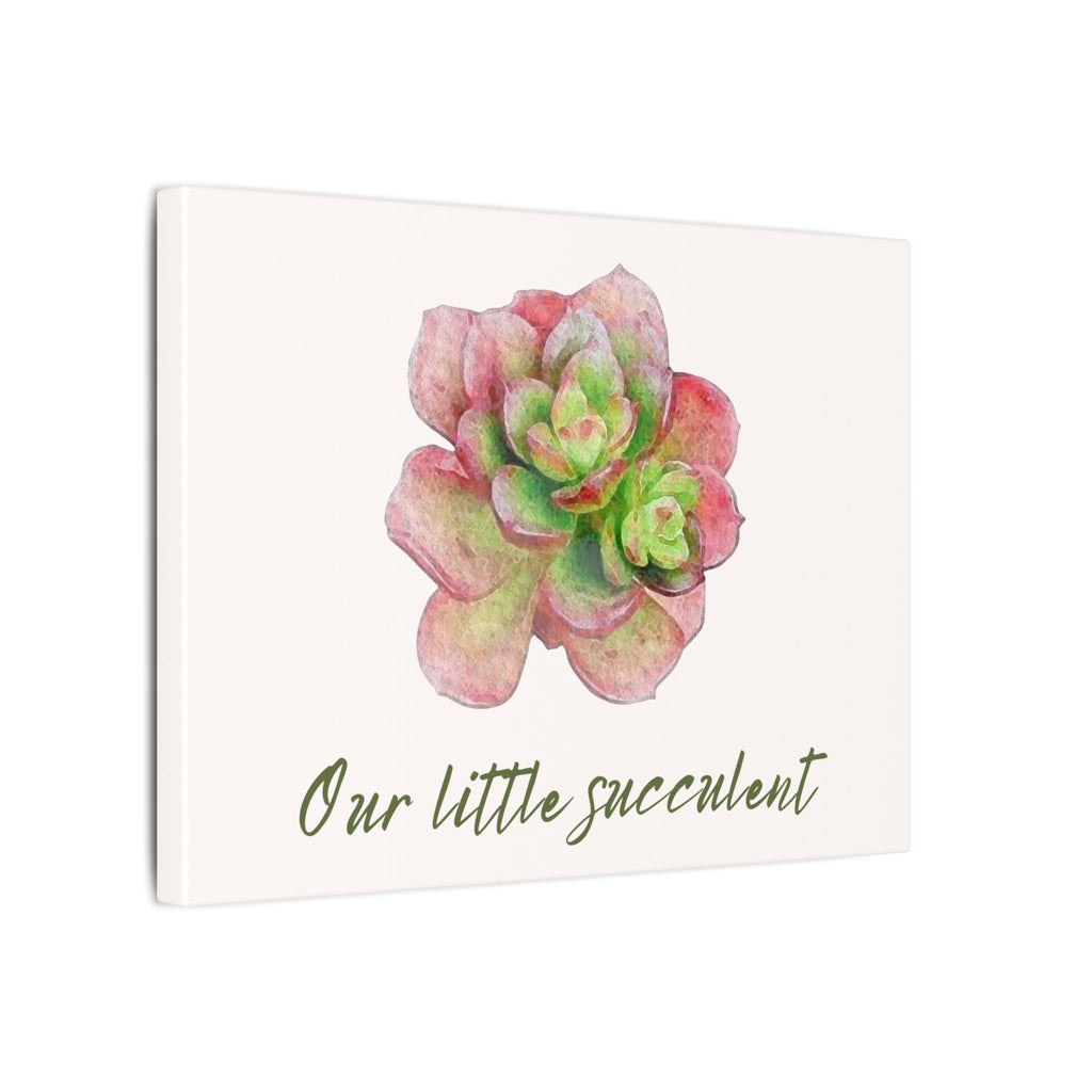 Our Little Succulent Canvas Print | Watercolor Succulent Wall Art