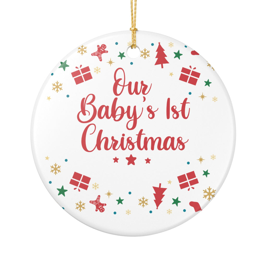 Our Baby's 1st Christmas Ornament | Ceramic Round Holiday Keepsake