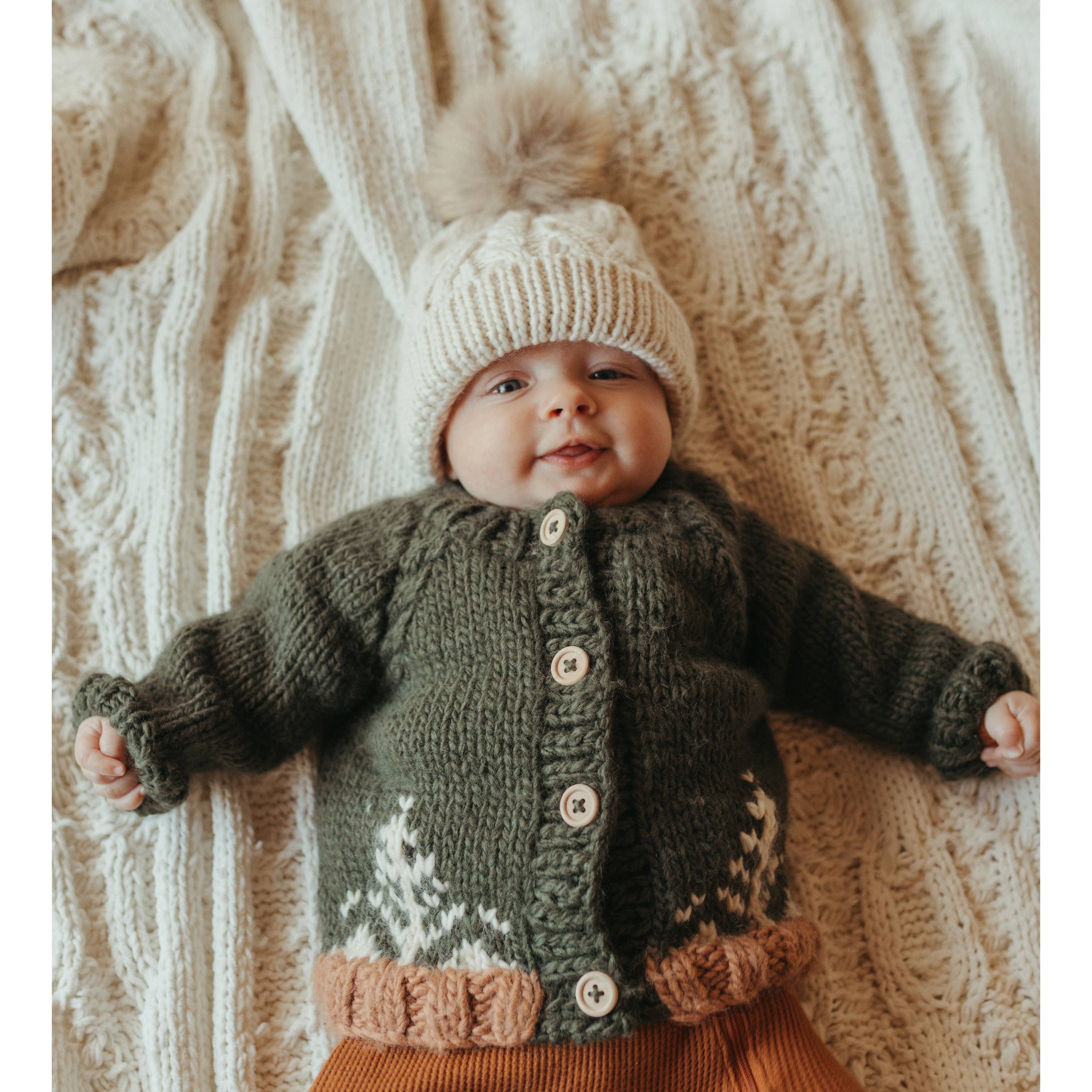 Huggalugs - Forest Loden Cardigan Sweater Baby & Toddler