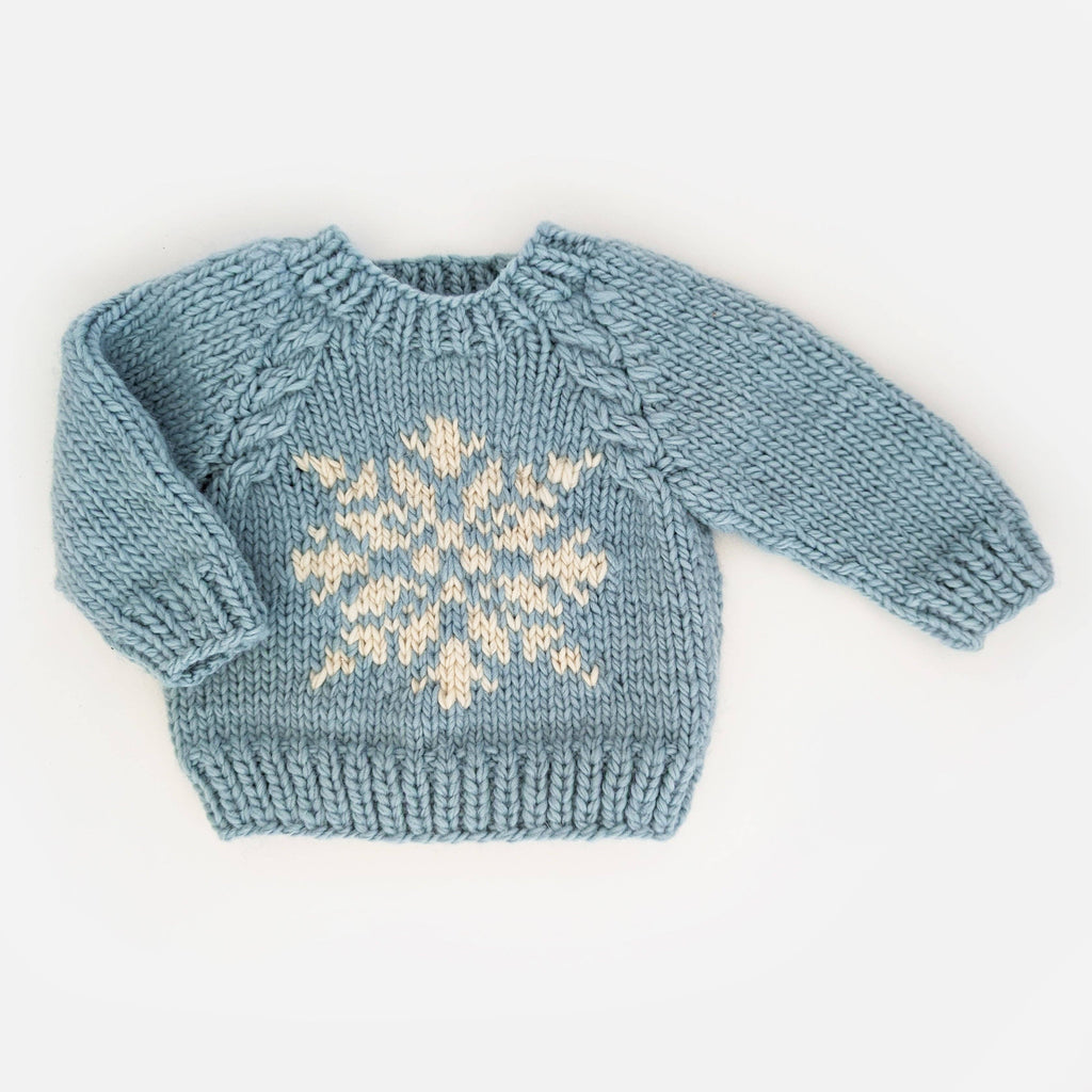Huggalugs - Snowflake Surf Blue Crew Neck Sweater Baby & Toddler SALE