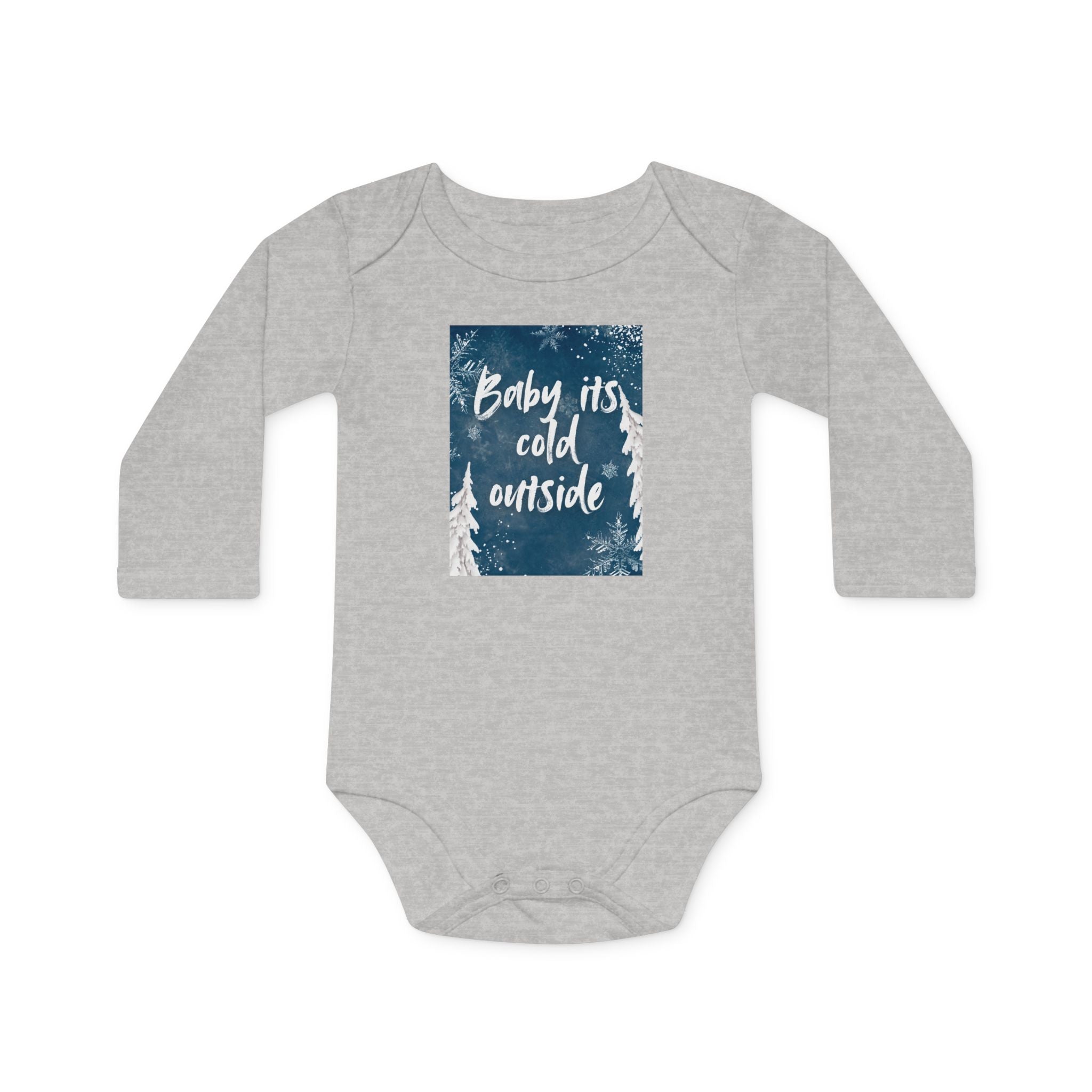 Baby Long-Sleeve Bodysuit – "Baby It's Cold Outside" Winter Forest Baby Onesie