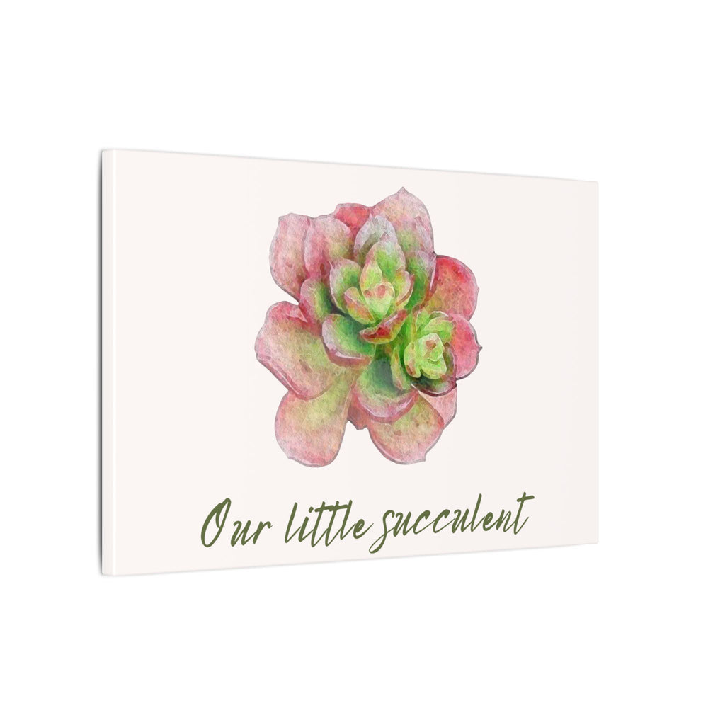 Our Little Succulent Canvas Print | Watercolor Succulent Wall Art