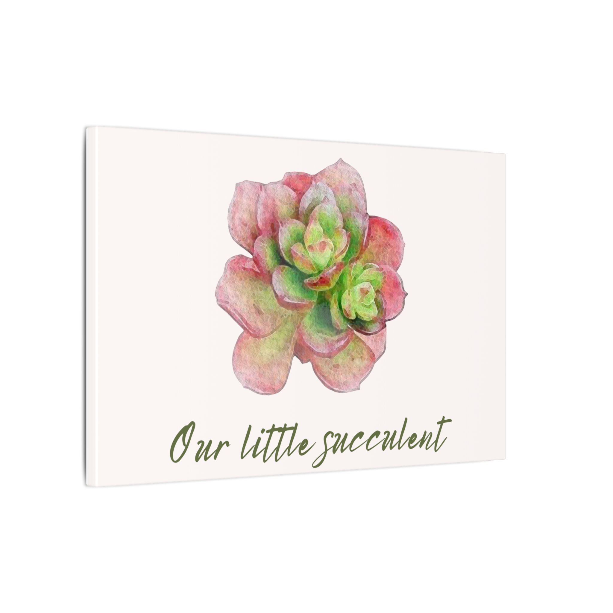 Our Little Succulent Canvas Print | Watercolor Succulent Wall Art