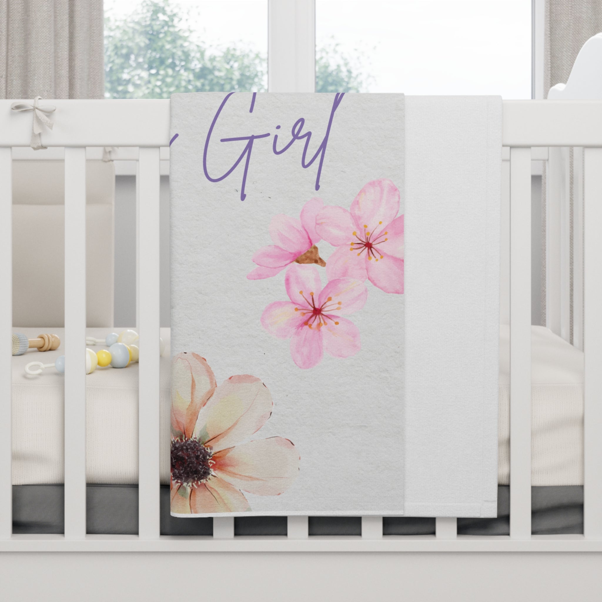 Gigi's Girl floral name blanket | Baby Blanket