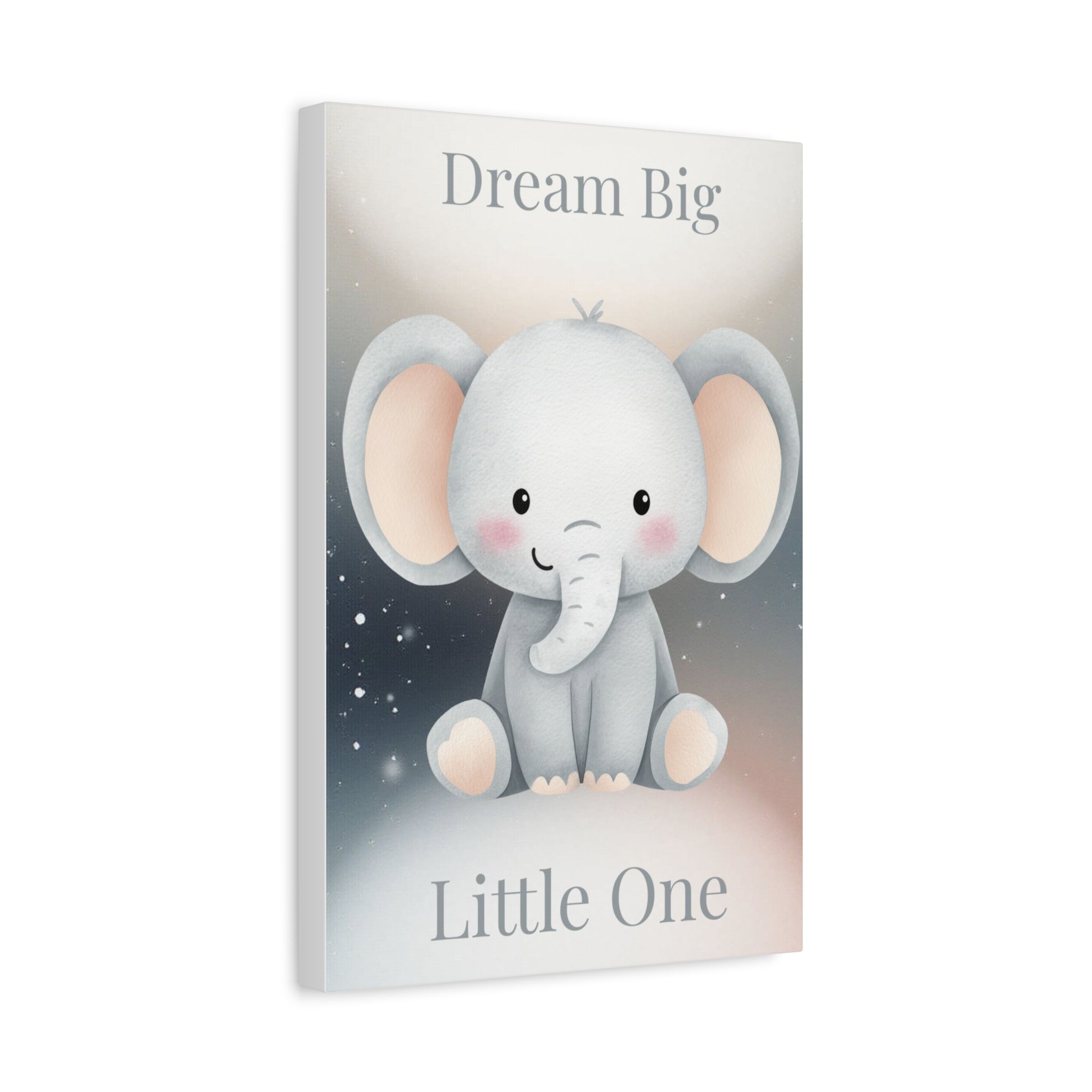 Dream Big Little One elephant nursery canvas
