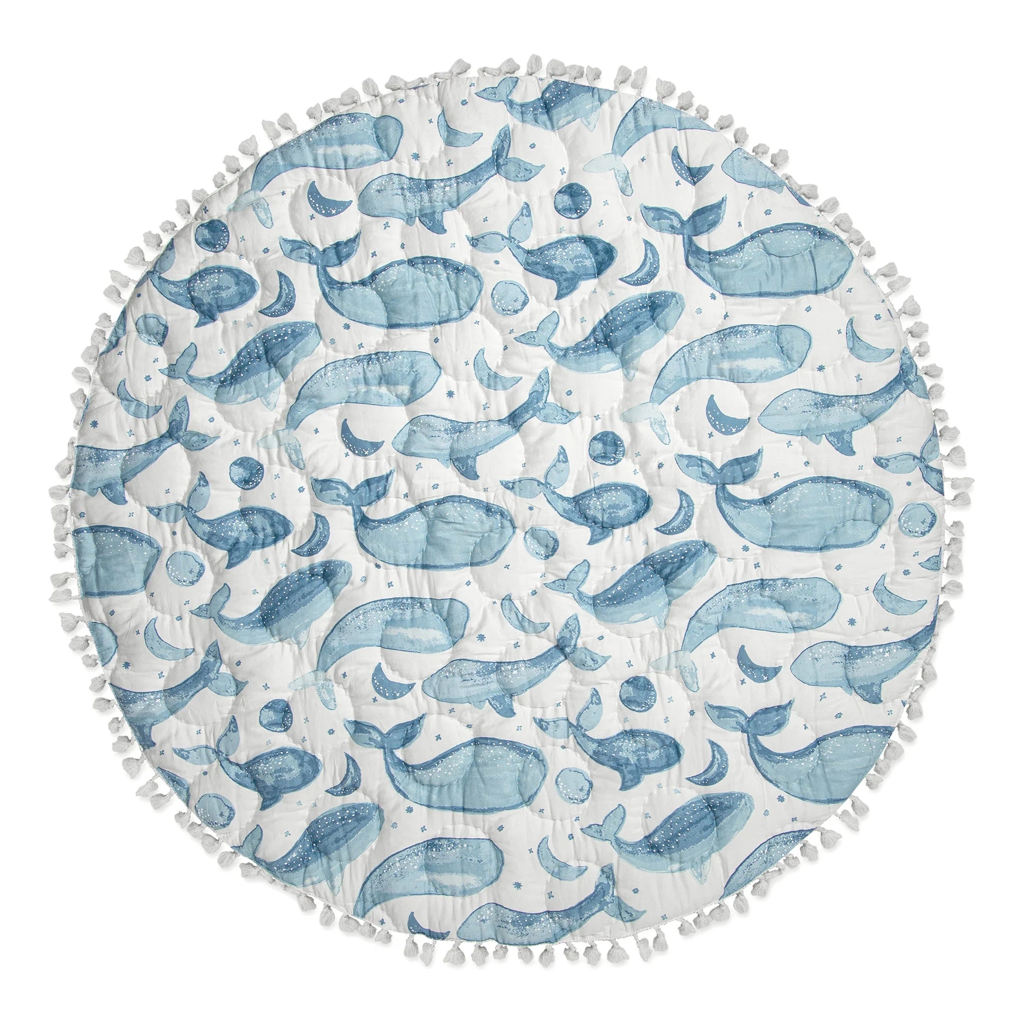 Delightful Whale Print Activity Mat for Infants - 40" x 40" Reversible Play Mat for Tummy Time and Playtime