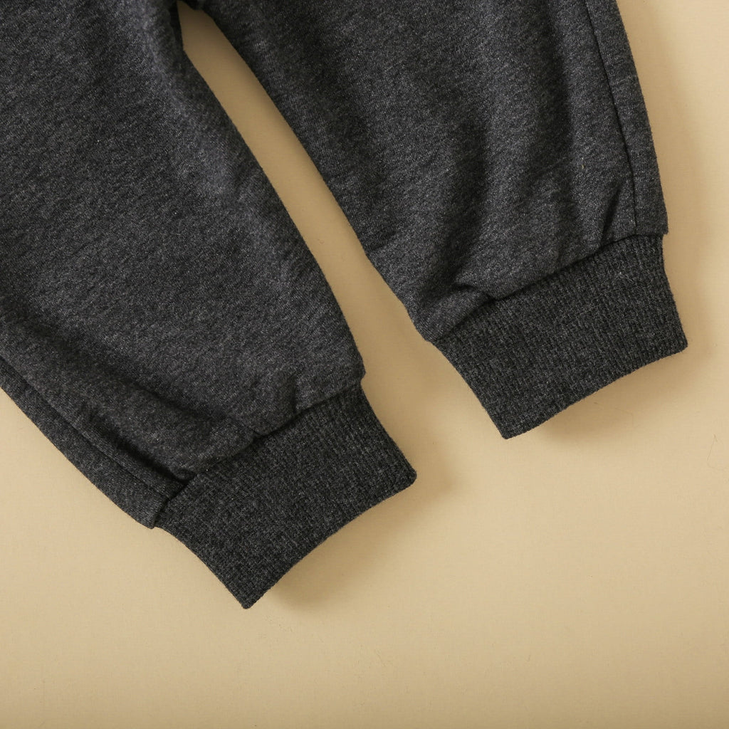 Adorable Baby Boy Outfit Set: Cozy Long Sleeve Pullover & Jogger Pants for Fall/Winter - Perfect for 12-18 Months!