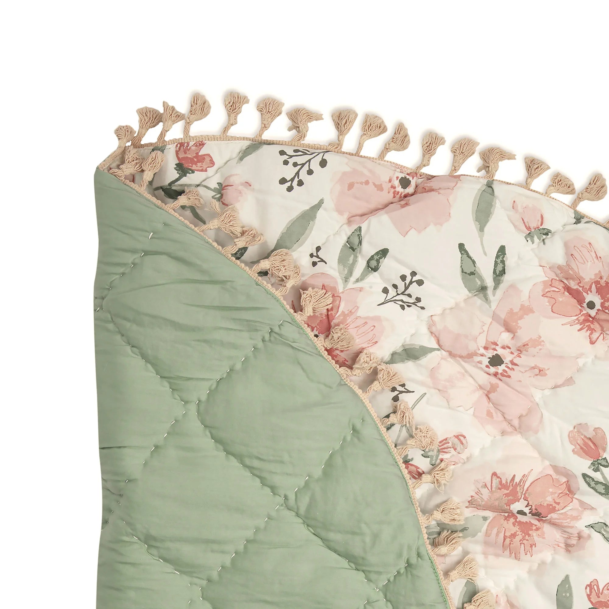 Enchanting Floral Activity Mat for Newborns - 40" x 40" Reversible Play Mat for Tummy Time and Family Bonding