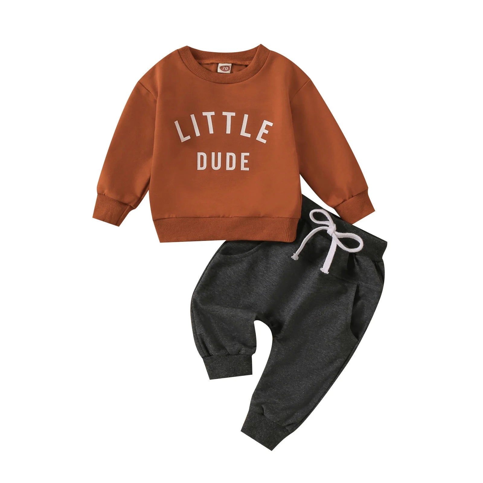 Adorable Baby Boy Outfit Set: Cozy Long Sleeve Pullover & Jogger Pants for Fall/Winter - Perfect for 12-18 Months!